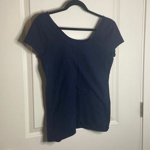 Navy blue swoop neck tee